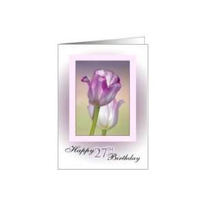  27th Birthday ~ Pink Ribbon Tulips Card Toys & Games