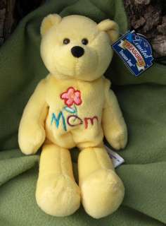 1999 Limited Treasures MOM Flower Teddy Bear Beanie Stuffed Plush 
