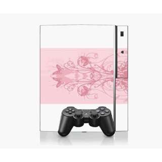 PS3 Playstation 3 Console Skin Decal Sticker  Butterfly Pink 