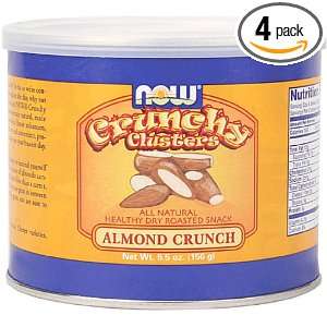 NOW Foods Almond Crunch, 5.5 Ounce Fiber Can (Pack of 4)  