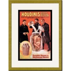   /Matted Print 17x23, Houdinis Death Defying Mystery