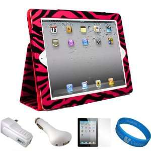  Pink Zebra   Portfolio Smart Case Cover with Fold to Stand 