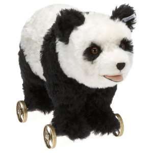  Steiff Mohair Panda on wheels 1938   black/white Toys 