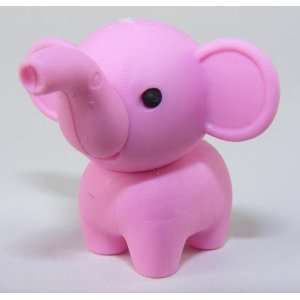    Elephant Japanese Animal Erasers. 2 Pack. Pink Toys & Games