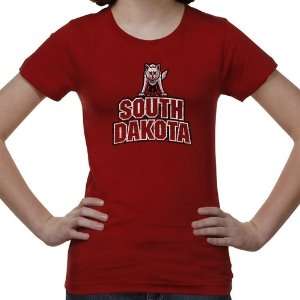  South Dakota Coyotes Youth Distressed Primary T Shirt   Vermillion 