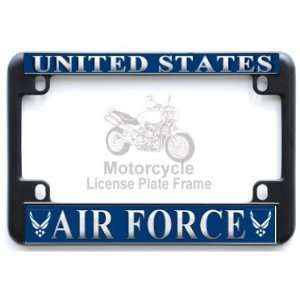 Motorcycle   USAF US Air Force Black Metal Motorcycle License Plate 