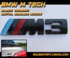 BMW M TECH E36 E46 E90 E92 325 335 M3 GLOSSY BLACK LOGO REAR TRUNK 