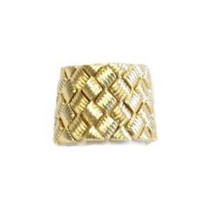  Basket Weave Stretch Ring Gold Jewelry