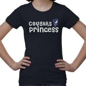 Columbus State Cougars Youth Princess T Shirt   Navy Blue