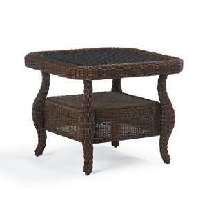  Georgian Glass inlay Outdoor Side Table   Frontgate, Patio 