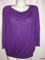 BFS03~NEW NWT CHICOS Purpleberry Dashing Drape 3/4 Sleeve Blouse Shirt 