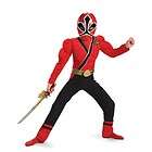 Power Rangers Red Samurai Muscle Child Costume Size 7 8 Disguise 