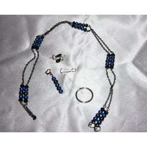   Blue w/Black Chain Magnetic Therapy Eyeglass Chain 