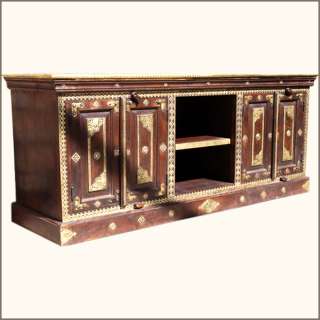 Solid Wood Heritage Traditional Brass Inlaid Royal Sideboard Buffet 