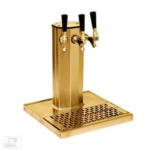   CT 3 PBR Polished Brass 3 Faucet Column Tower