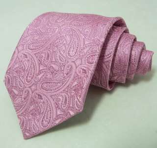 Landisun 15H Light Pink Paisleys Mens Silk Tie Set Tie+Hanky 