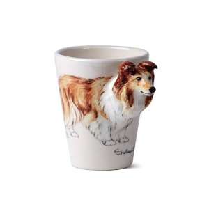   Sheepdog Sheltie Sculpted Ceramic Dog Coffee Mug: Home & Kitchen