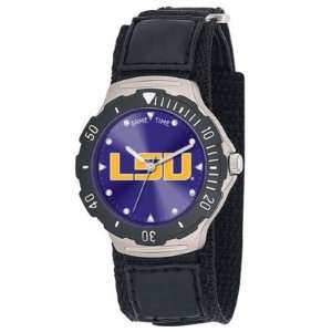 LSU Tigers Game Time Agent Velcro Mens NCAA Watch:  Sports 