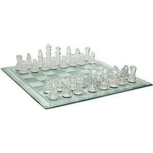  Deluxe Glass Chess Set: Toys & Games
