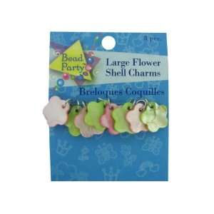  8 piece large flower shell charms   Pack of 72 Toys 