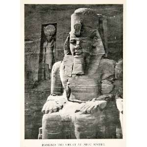  1911 Print Colossi Rameses Abu Simbel Temple Statue Sculpture 