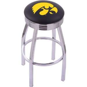  University of Iowa Steel Stool with 2.5 Ribbed Ring Logo 