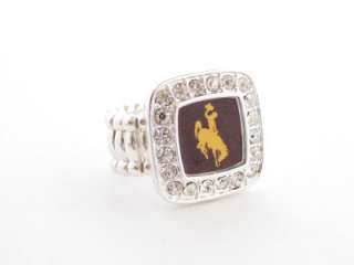 Wyoming Cowboys Crystal Stretch Ring Jewelry UWYO  