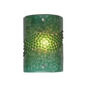   Glass 1 Light Wall Sconce, Nickel Finish with Seafoam Green Fused Art