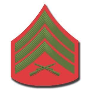   Marine E 5 Sergeant Red/Green Chevron Rank Insignia Decal Sticker 3.8