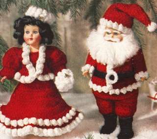 Crochet Mr. Mrs. Santa Doll Clothes 11 in Xmas Pattern  