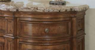 Cherry 3 Drawer Marble Top Buffet Sideboard Server UN409679  