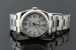 ROLEX 116234 18K White Gold & Stainless Steel Rolex Z Serial Engraved 