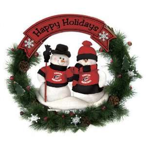  Carolina Hurricanes Team Snowman Christmas Wreath: Sports 