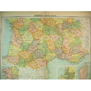  Colour Map Southern France Corsica Marseilles Biscay: Home 