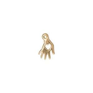  TierraCast Gold (plated) Heart Hand Charm 9x15mm Charms 