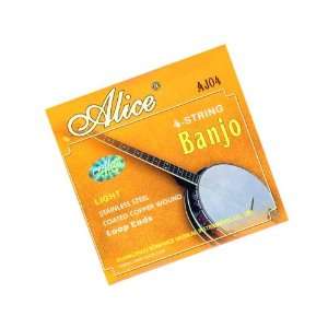  Set of Alice 4 string banjo strings. Light tension 
