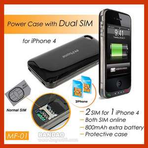 Rebel 2Phone Extra Battery Power Case with Dual SIM adapter for Apple 