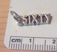 Sterling Silver Number Sixty 60 60th Birthday Charm  