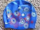 NEW NIKE BLUE CIRCLE PRINT SILICONE SWIM CAP