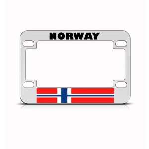 Norway Flag Metal Motorcycle Bike License Plate Frame Tag Holder