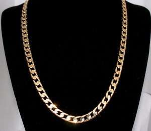 REAL 24K GOLD 7MM CUBAN MENS CUSTOM CHAIN NECKLACE GP  