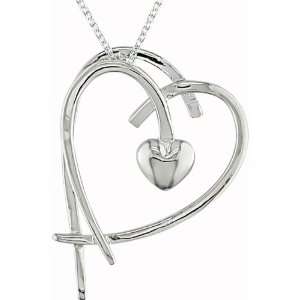  Sterling Silver Heart Necklace: Jewelry