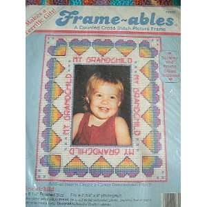  MY GRANDCHILD FRAME ABLES COUNTED CROSS STITCH PICTURE 