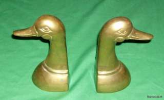 Decorative Brass Ducks / Duckhead Bookends  