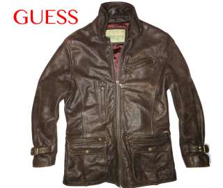 VINTAGE GUESS LEATHER JACKET SIZE M  AMAZING CONDITION Rare Buckles 