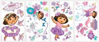 26 New DORA THE EXPLORER ENCHANTED FOREST WALL DECALS Purple Stickers 