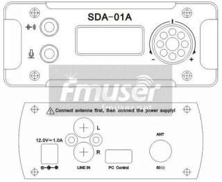   SDA 01A 1W FM PLL radio broadcast transmitter PC Control+antenna KIT