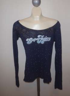 Juicy Couture Super Juicy blue glitter top Med  
