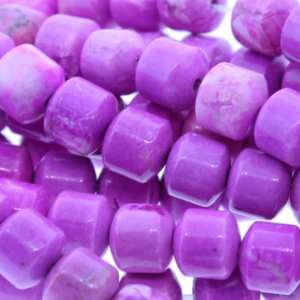 Dyed Purple Coral Agate  Drum Plain   4mm Height, 6mm Width, Sold by 
