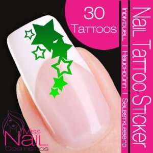  Nail Art Tattoo Sticker Star / Stars   green / light green 